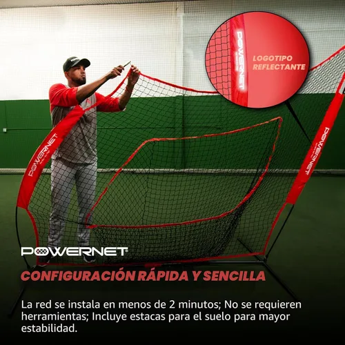 Vista 6 de PowerNet Baseball Softball Practice Net 7x7 with Baseball Accessories for Practice Pitching, Batting & Fielding, Ball Caddy, Weighted Baseballs, Tee
