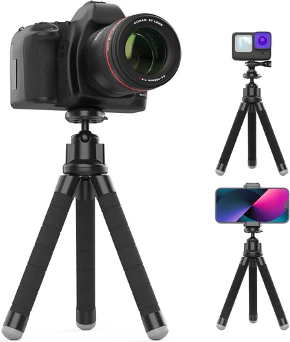 Vista 9 de UBeesize Trípode para teléfono, UBeesize Trípode para teléfono de 30 cm flexible con soporte para teléfono celular y obturador remoto inalámbrico