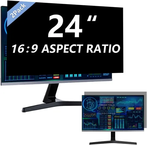 Vista 26 de Pantalla de privacidad magnética colgante de 21.5 pulgadas para monitor de pantalla ancha de 16:9, pantalla de privacidad extraíble, antirreflejos