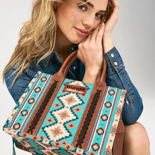 Vista 3 de Wrangler - Bolso de mano estilo occidental para mujer, bolsos aztecas bohemios