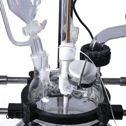 Vista 4 de HNZXIB Premium Lab - Reactor de vidrio con doble camisa 100L, 0-600 rpm (máximo 1300 rpm), agitación variable, par de 105.82 oz/cm, soporte