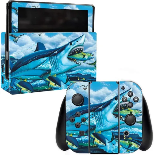 Vista 3 de MightySkins Skin compatible con Nintendo Switch – Delfines nariz de botella Funda protectora de vinilo duradera y única Fácil de aplicar, quitar