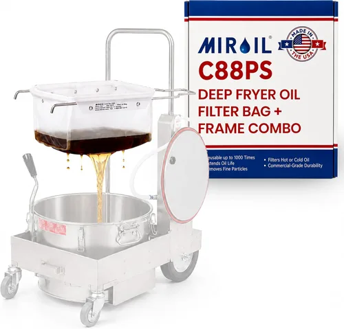 Vista 9 de MirOil RC88PS - Bolsa de filtro para freidora solamente, parte 12855, serie EZ Flow, para cargas pesadas de migas, adecuada para capacidad de aceite