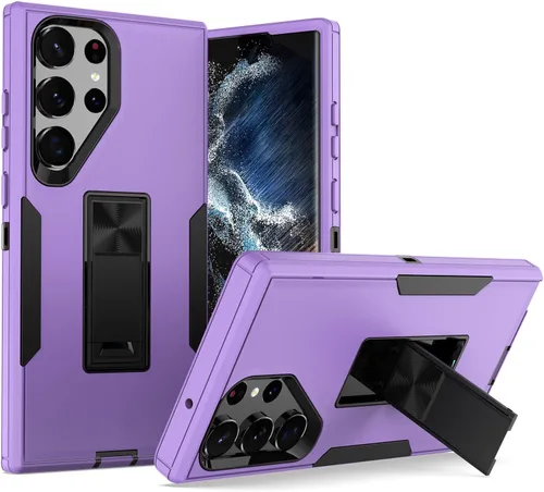 Vista 12 de Funda diseñada para Samsung Galaxy S23 Ultra con soporte, protección contra caídas funciona con soporte magnético para automóvil, a prueba de polvo