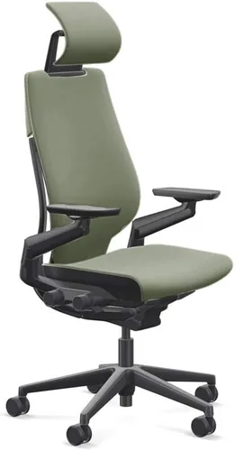 Vista 26 de Steelcase - Silla de escritorio Gesture con reposacabezas, soporte lumbar y estructura negra