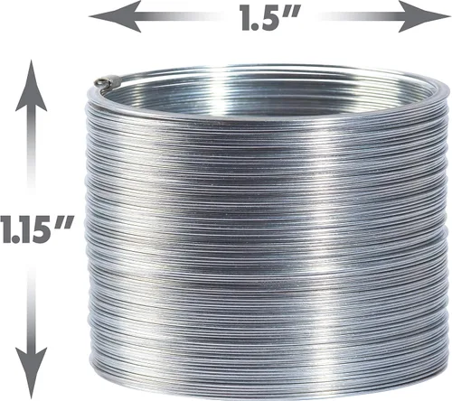 Vista 2 de Just Play Slinky Jr., el juguete original de primavera caminante, paquete de 5 pequeños Slinkys de metal, juguetes para niños a partir de 5 años