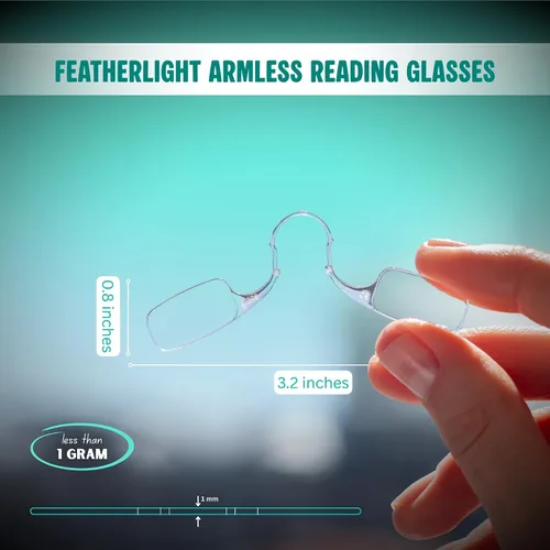 Vista 6 de glens Unisex Armless Reading Glasses - 3 Reading Glasses Men & Women Emergency Lightweight Pocket Ultra Thin Readers