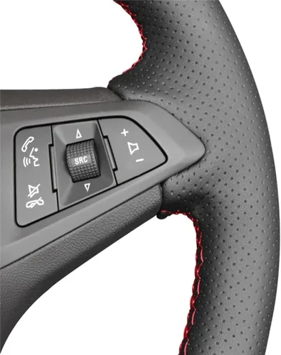 Vista 4 de HATHWAY Fit for Vauxhall Zafira (C) 2016-2018,Car Steering Wheel Cover,Car Black Steering Wheel Cover,Car Hand-Sewn Steering Wheel Cover