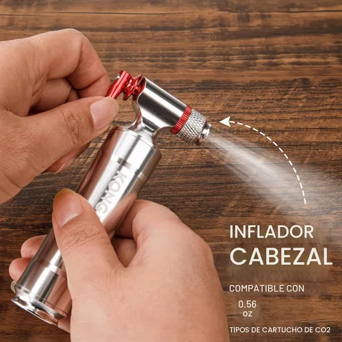 Vista 3 de Kits de inflado de CO2, compatible con válvulas Presta y Schrader, bomba de neumáticos de bicicleta de CO2 para bicicletas de montaña y carretera