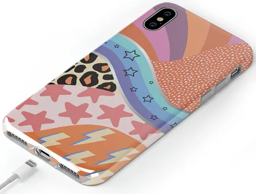 Vista 5 de Casely Funda para iPhone X/XS y I OOP Muestra mixta Diseño clásico ultra delgado