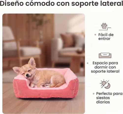 Vista 3 de Sofá cama para perros pequeños, lavable para perros extra pequeños