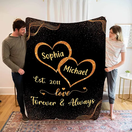 Vista 3 de Mantas de forro polar personalizadas para esposa con nombre de marido, el mejor regalo para tu compañero de vida con citas, regalos del día de San