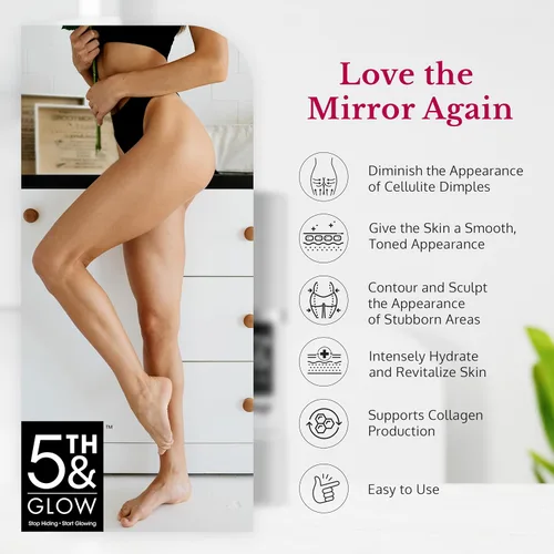 Vista 3 de 5th & Glow Cellulite Factor - Crema tensora de la piel para cuerpo, muslos, piernas y glúteos, loción anticelulítica reafirmante de la piel para una
