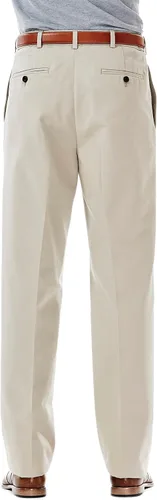 Vista 3 de Haggar Men's Work-to-Weekend No-Iron Pleat-Front Pant with Hidden Expandable Waist