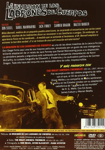 Vista 2 de Invasion of the body snatchers la invasion de los ladrones de cuerpos European All reigions Don Siegel