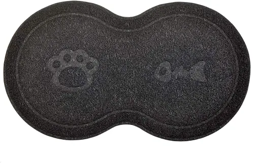 Vista 8 de Caja de arena pequeña para gatos con forma de 8 estera para atrapar residuos, 18 x 10 pulgadas (Almirante)