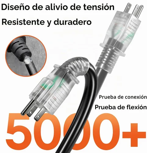 Vista 5 de Cable de extensión negro para exteriores de calibre 12 de 50 pies