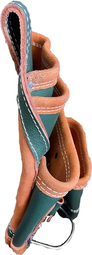 Vista 3 de Bolsa de herramientas resistente Bolsa de herramientas para carpinteros 3250, verde, grano superior, 10 bolsillos, 2 soportes para martillo
