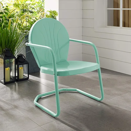 Vista 5 de Crosley Furniture CO1001A-AQ Griffith - Silla retro de exterior, de metal