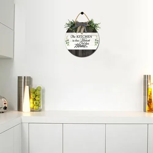 Vista 3 de Bidesign This Kitchen Is Seasoned With Love - Decoración de cocina de granja, decoración de pared de cocina, letrero redondo de madera para puerta