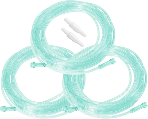 Vista 8 de Paquete de 3 tubos de oxígeno con 2 conectores de tubo de oxígeno, tubos de oxígeno verdes de alta calidad resistentes al aplastamiento que no se