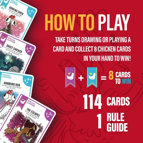 Vista 9 de Chicken Challengers Juego de cartas: estrategia hilarante para adultos y adolescentes, noche de juegos familiares, 2-8 jugadores, mayores de 13