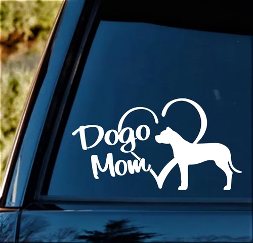 Vista 3 de Dogo Mom Decal Dogo Argentino Vinilo Adhesivo para Ventana de Coche BG 835