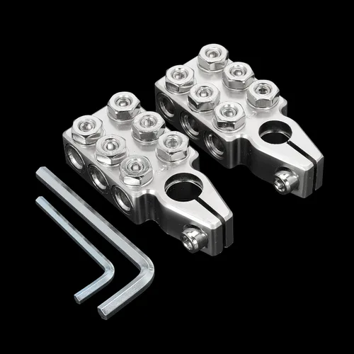 Vista 8 de Conector de terminal de poste de batería 6x1/0 AWG calibre 0 de 12 vías, reemplazo de abrazaderas de terminal de batería para poste superior cónico