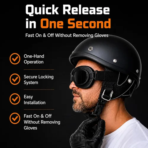 Vista 4 de Helmet Quick Release Buckle Kit, Metal Helmet Chin Strap Adapter, Compatible with Classic D-Rings Helmet