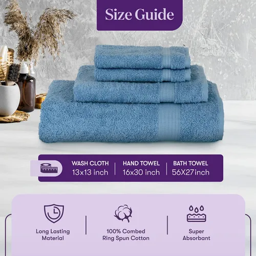 Vista 5 de TowelSelections Toallas suaves y absorbentes de algodón para baño, hotel, ducha, spa, gimnasio, toalla de baño, toalla de mano, 2 paños de baño