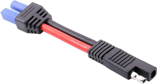 Vista 3 de Conector adaptador de conexión rápida SAE a EC5 hembra (paquete de 2), adecuado para batería solar de automóvil -10AWG 5.9 in
