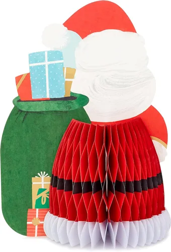 Vista 2 de Hallmark Paper Wonder - Tarjeta de Navidad con diseño de panal desplegable (Santa Claus)