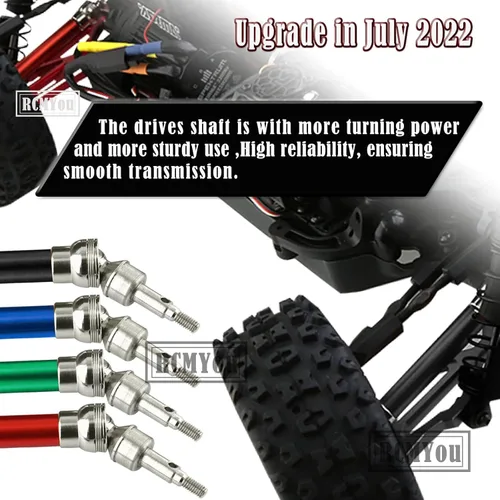 Vista 5 de Ejes CVD de eje de transmisión para 1/10 Big Rock V3 3S BLX 4x4 4WD, 4 piezas de actualización RC, ejes de transmisión delanteros y traseros