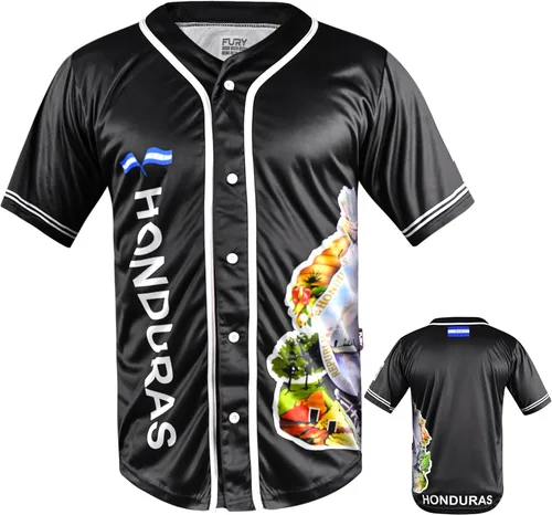 Vista 8 de fox & fury Camisetas de béisbol negras México, Guatemala, El Salvador, Honduras, Venezuela, Puerto Rico, Brasil, Cuba, Nicaragua