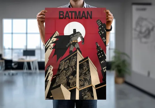 Vista 7 de Batman - Póster de cómic (rascacielos y villanos) (tamaño: 24" x 36") (póster laminado)