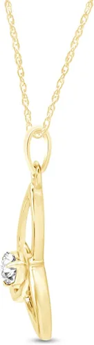 Vista 2 de AFFY Collar con colgante de nudo de Trinidad Celta en oro amarillo de 14 quilates sobre plata de ley