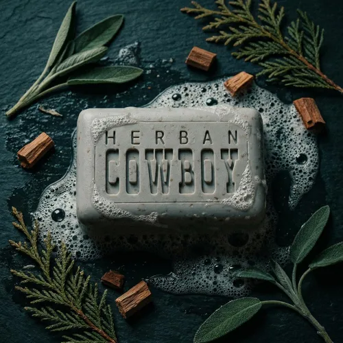 Vista 3 de Herban Cowboy Jabón corporal con toques de cedro, lavanda, lima y sándalo (5 onzas)