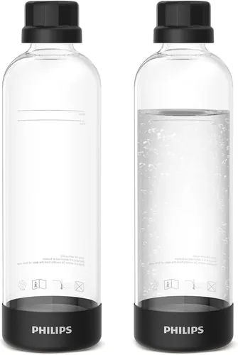 Vista 10 de PHILIPS Botellas de carbonatación, paquete doble de 1 litro, botellas de agua con gas reutilizables para mascotas compatibles