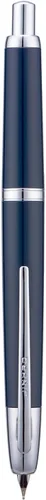 Vista 2 de Jinhao 20 Press Pluma estilográfica, azul oscuro con plumín fino retráctil y juego de convertidor de tinta (clip plateado)