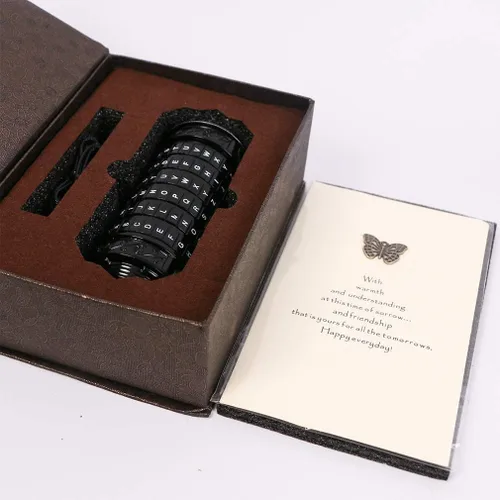 Vista 2 de Cryptex Da Vinci Code Mini Cryptex Lock - Cajas de rompecabezas con compartimentos ocultos, aniversario, día de San Valentín, regalos románticos