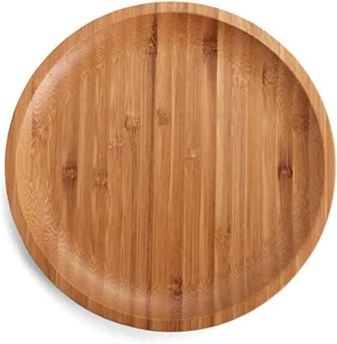 Vista 7 de Juego de platos de bambú de 8 pulgadas, platos reutilizables de bambú, platos cuadrados de bambú, platos de madera, platos llanos de bambú, juego