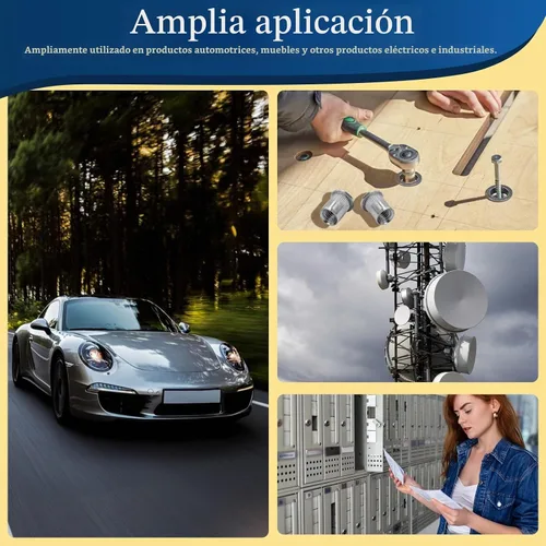 Vista 7 de Tuerca de remache UNC de 1/2 ''-13, 10 piezas de acero inoxidable 304 cabeza plana remache roscado inserto Nutsert Plateado
