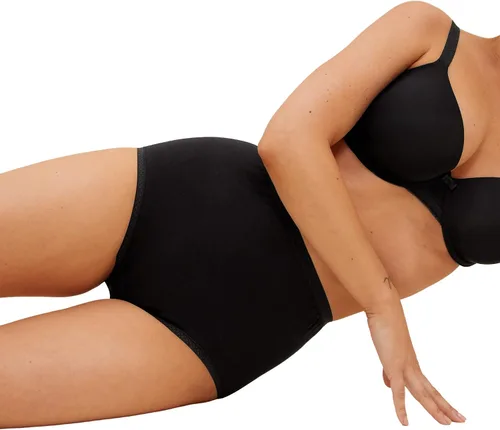 Vista 2 de Marks & Spencer Paquete de 3 calzoncillos de algodón jacquard con cintura completa para mujer