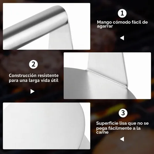 Vista 6 de ALLTOP Smash - Prensa para hamburguesas, acero inoxidable, 5.5 pulgadas