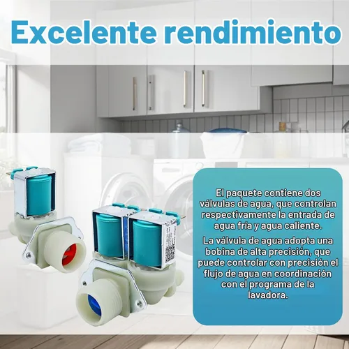 Vista 6 de Válvula de entrada de agua para lavadora apta para samsung kenmore