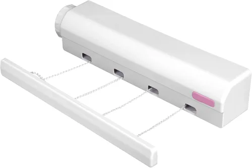 Vista 7 de Tendedero retráctil telescópico para secado de ropa para suministros interiores y exteriores (cuatro cuerdas)