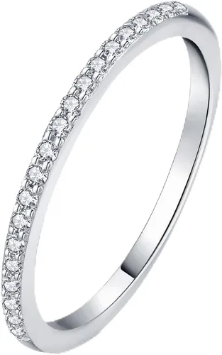 Vista 13 de JewelryPalace 925 Sterling Silver Rings for Women Stackable Wedding Bands A-3Pcs-Latón