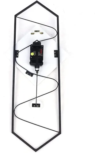 Vista 8 de Reloj de pared moderno de péndulo con movimiento silencioso, metal y madera maciza, reloj de pared para decoración de sala de estar, dormitorio