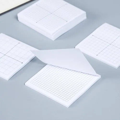 Vista 6 de 6 blocs de papel cuadriculado autoadhesivo, bloc de notas adhesivas, mini bloc de notas forradas para suministros de matemáticas de oficina