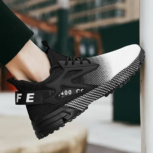 Vista 7 de Zapatillas deportivas para hombre, zapatillas de trail running para hombre, de moda, atléticas, casuales, verdes, blancas, rojas, talla de zapato